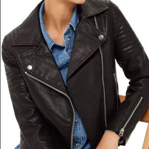 Topshop Moto Jacket - US Size 6 - Black